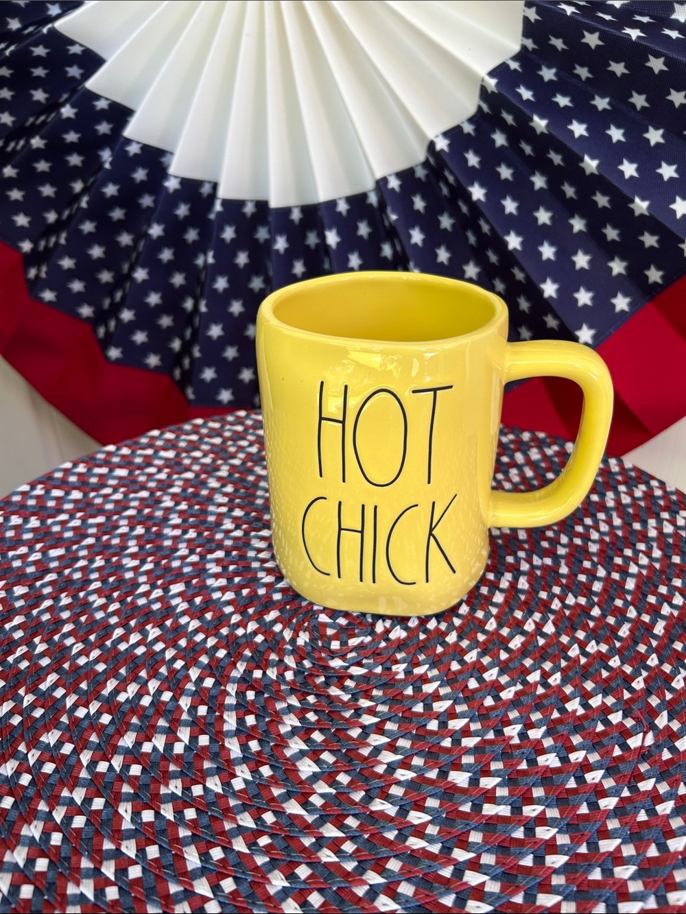 NWOT ~ Rae Dunn Yellow "HOT CHICK" Ceramic Mug